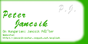 peter jancsik business card